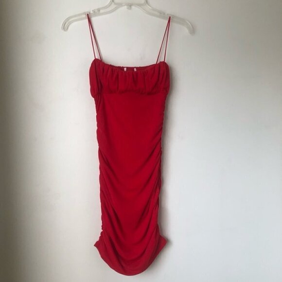 Princess Polly Penney Red Ruched Bodycon Dress 2 - Picture 7 of 10